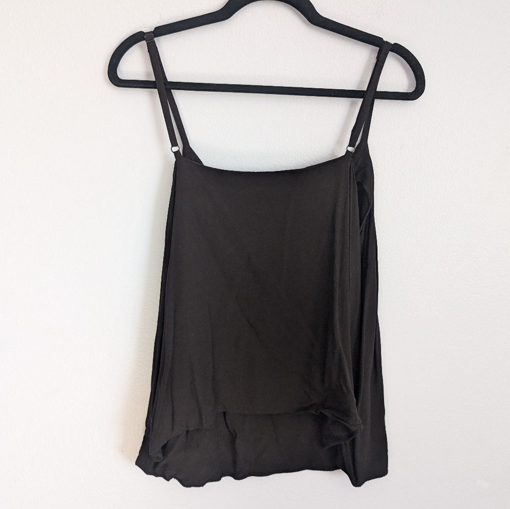 Black Spaghetti Strap Button Front Lightweight Ta… - image 4